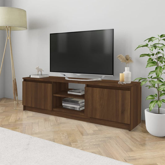 Tv Cabinet Brown Oak 120X30X35.5 Cm Engineered Wood