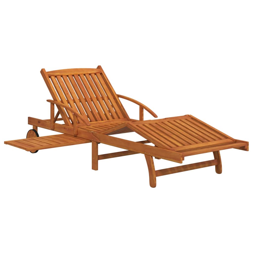 2 Piece Sunlounger Set With Table Solid Wood Acacia