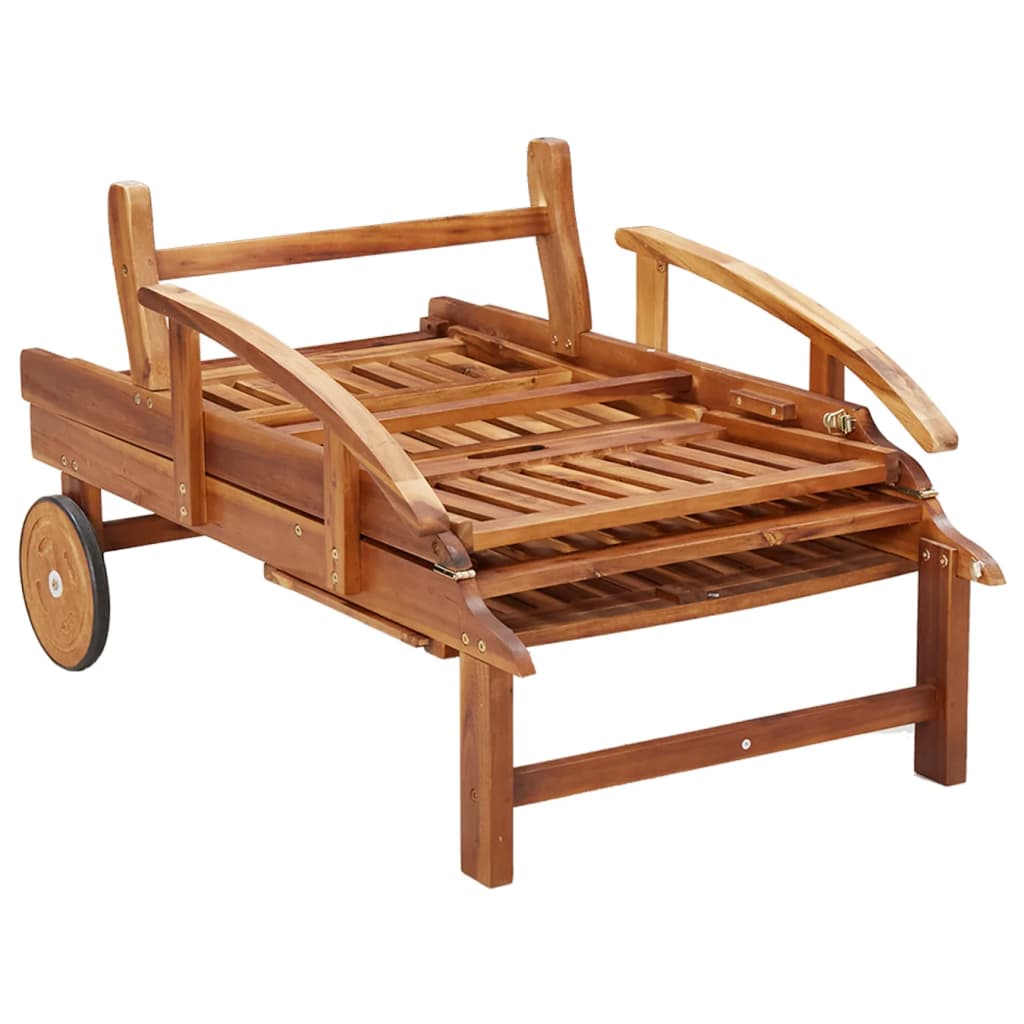 2 Piece Sunlounger Set With Table Solid Wood Acacia