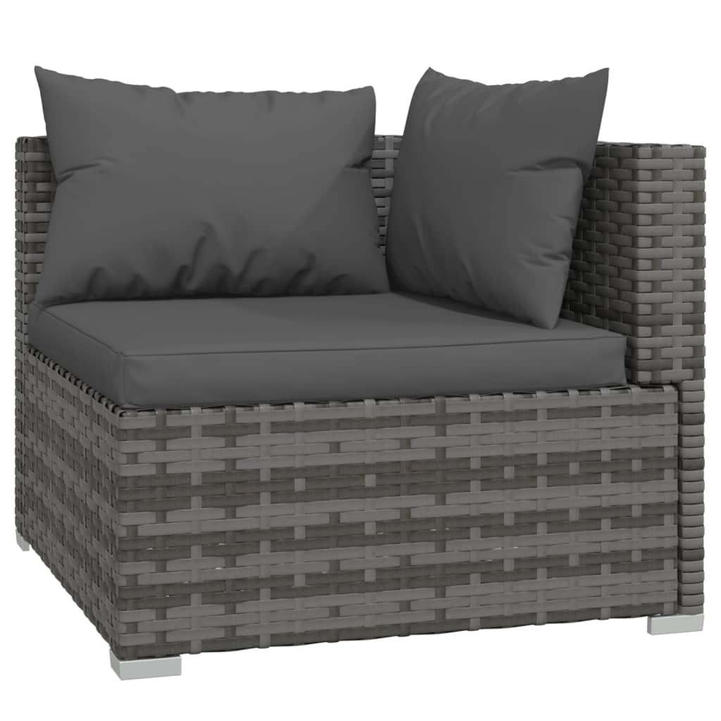 8 Piece Garden Lounge Set With Cushions Poly Rattan Grey