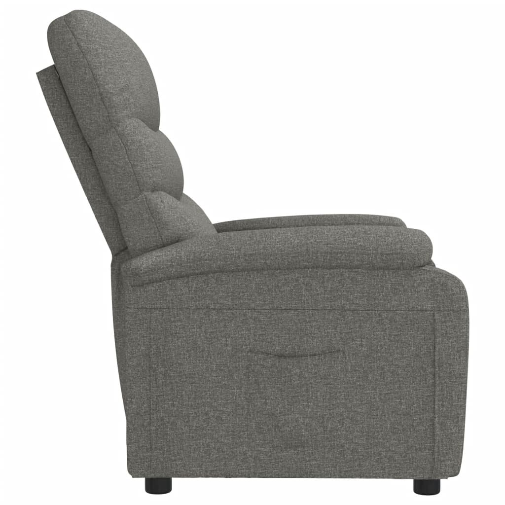 Recliner Chair Dark Grey Fabric