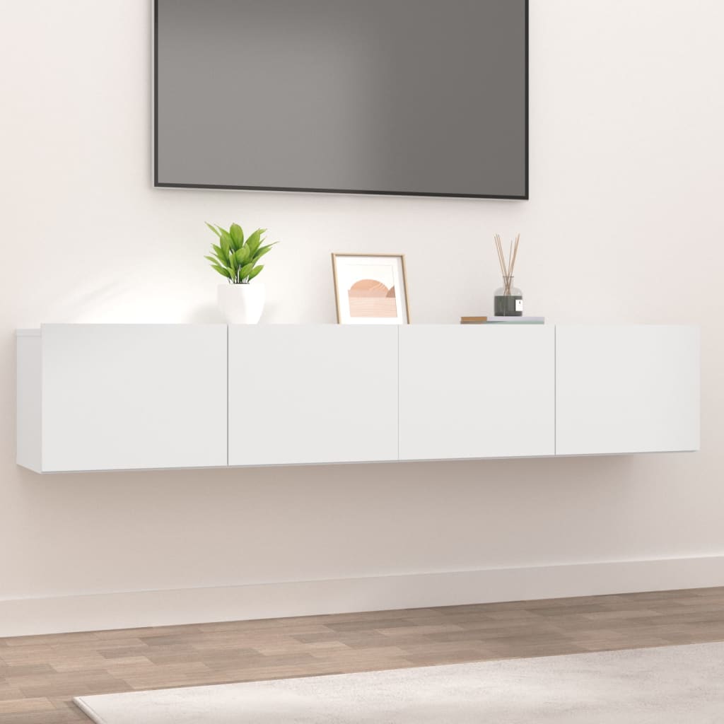 Tv Cabinets 2 Pcs White 80X30X30 Cm Engineered Wood