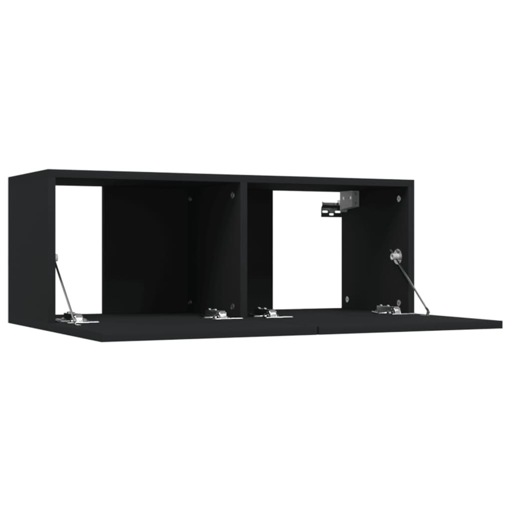 Tv Cabinets 2 Pcs Black 80X30X30 Cm Engineered Wood