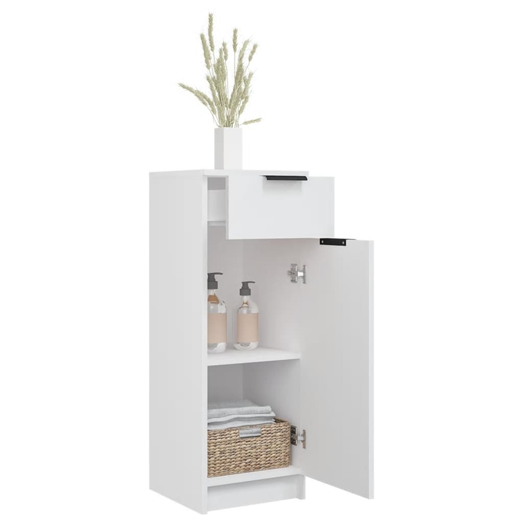 Bathroom Cabinet White 32X34X90 Cm Engineered Wood