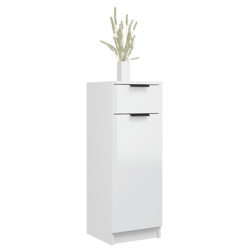 Bathroom Cabinet High Gloss White 32X34X90 Cm Engineered Wood
