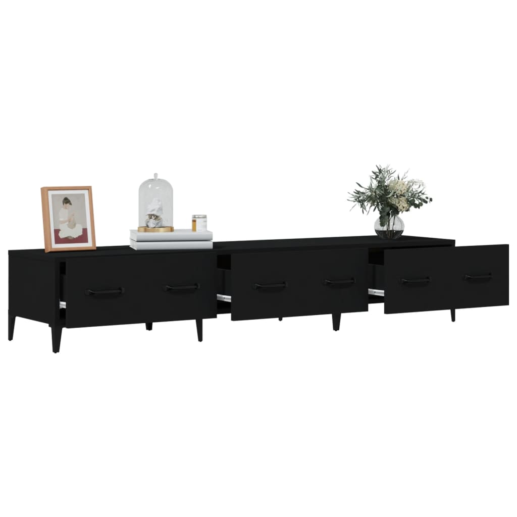 Tv Cabinet Black 150X34,5X30 Cm Engineered Wood