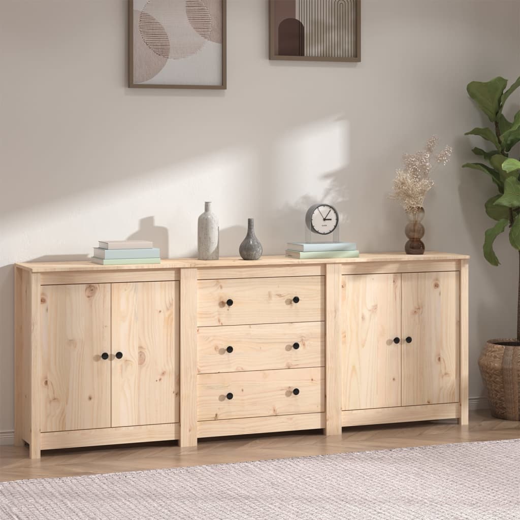 Sideboard 210X35X80 Cm Solid Wood Pine