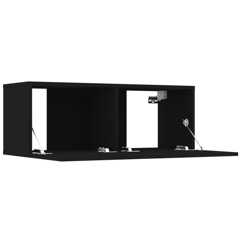 Tv Cabinets 4 Pcs Black 80X30X30 Cm Engineered Wood