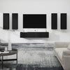 6 Piece Tv Cabinet Set Black Engineered Wood