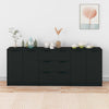 3 Piece Sideboards Black Engineered Wood