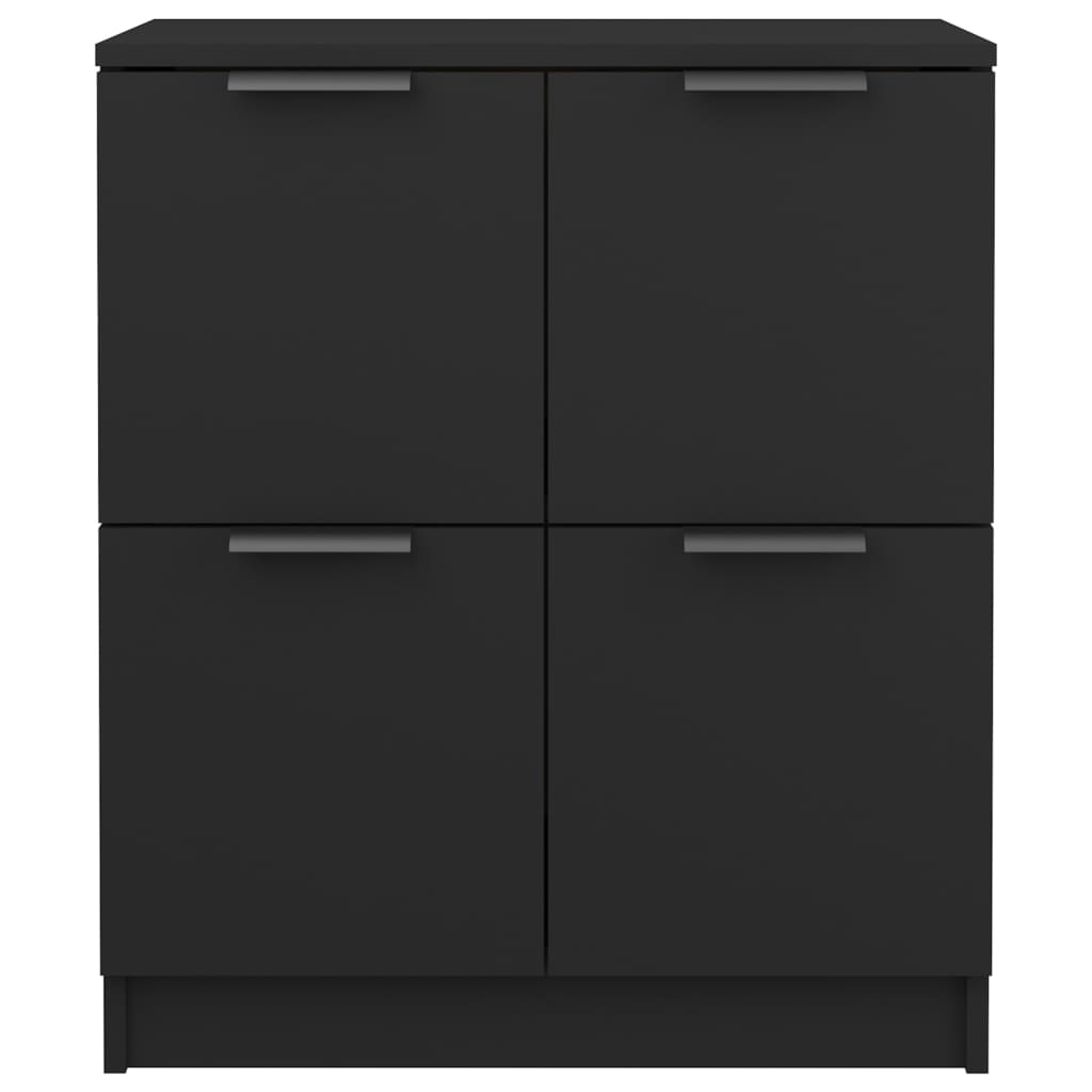 Sideboards 2 Pcs Black 60X30X70 Cm Engineered Wood