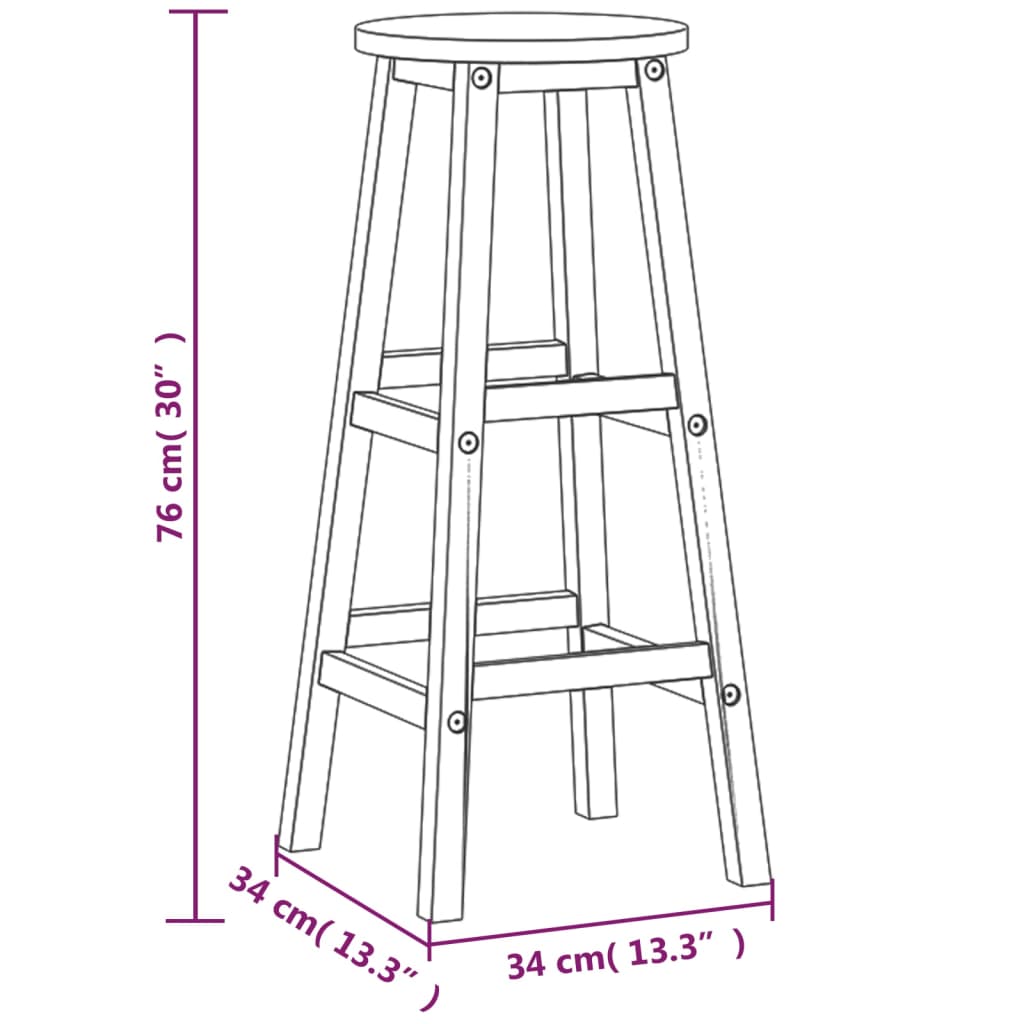 Bar Stools 8 Pcs Solid Wood Acacia