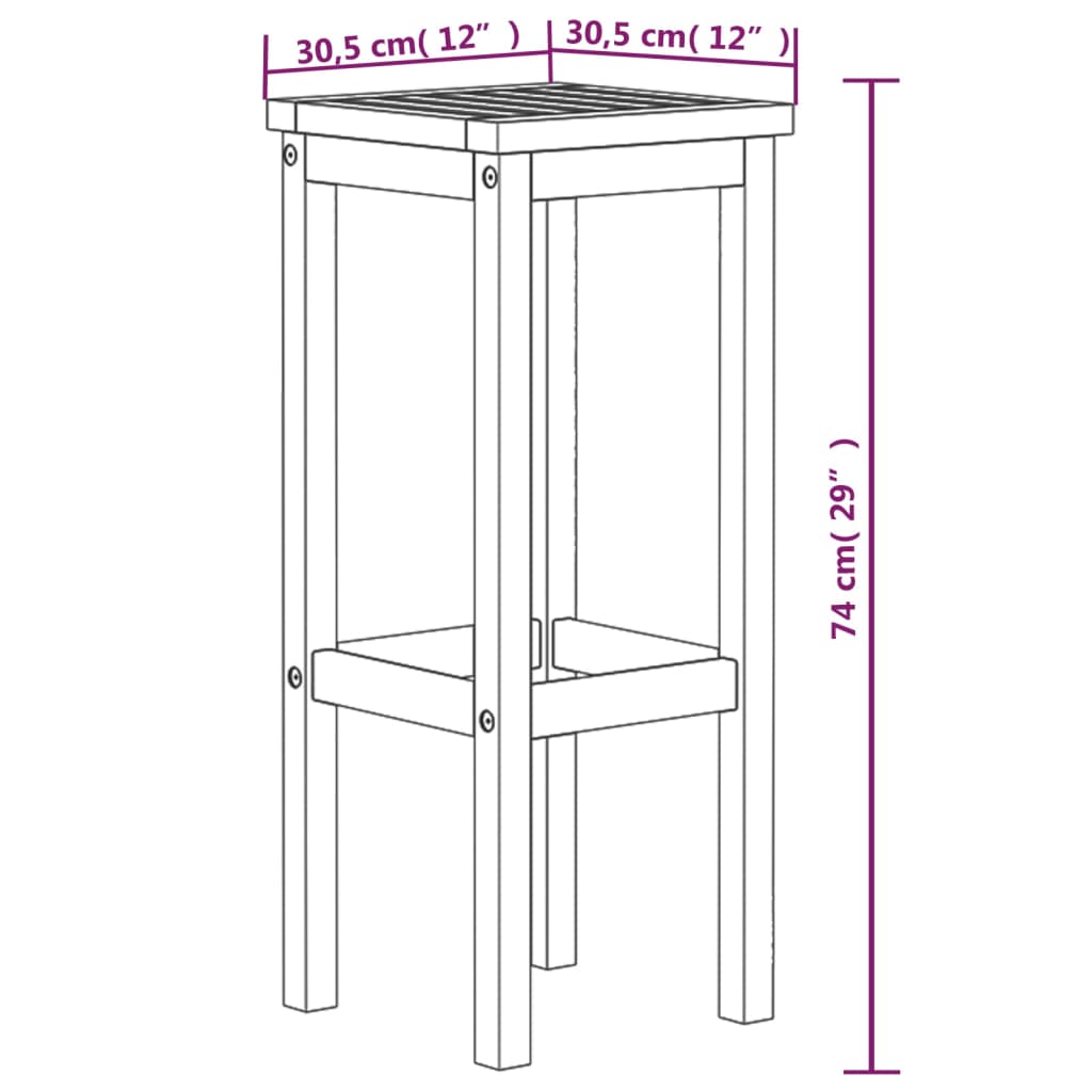 Bar Stools 4 Pcs Solid Wood Acacia