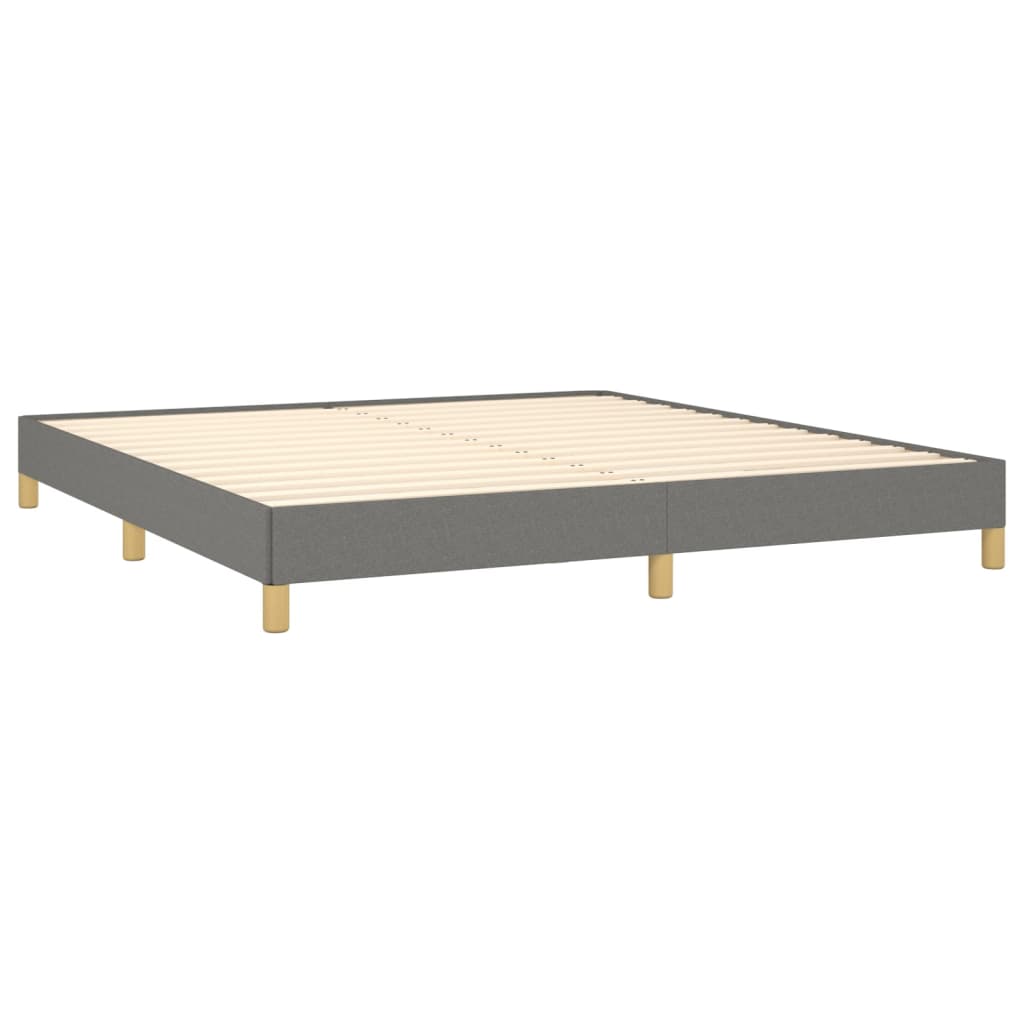 Bed Frame Dark Grey 180X200 Cm Super King Fabric