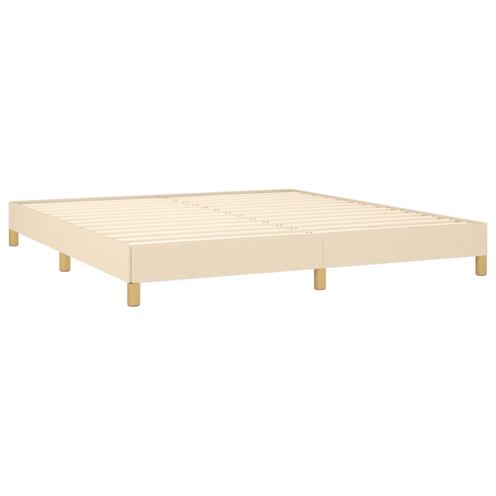 Bed Frame Cream 180X200 Cm Super King Fabric