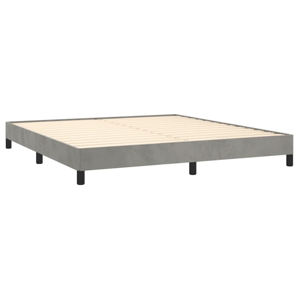 Bed Frame Light Grey 180X200 Cm Super King Velvet