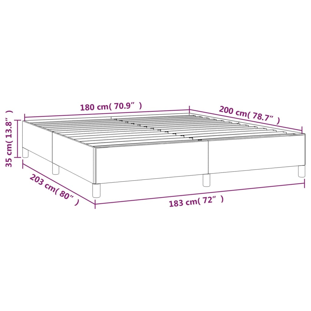 Bed Frame Cream 180X200 Cm Super King Fabric