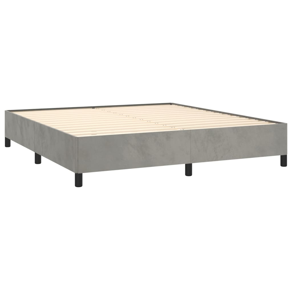 Bed Frame Light Grey 180X200 Cm Super King Velvet