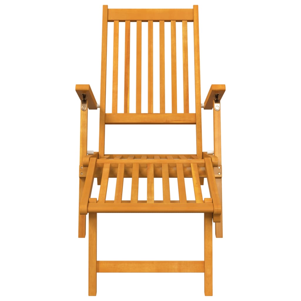 Outdoor Deck Chairs With Footrests 2 Pcs Solid Wood Acacia