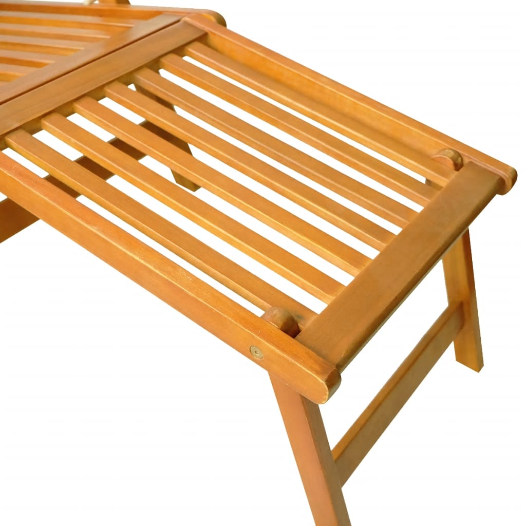 Outdoor Deck Chairs With Footrests 2 Pcs Solid Wood Acacia