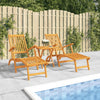 Outdoor Deck Chairs With Footrests 2 Pcs Solid Wood Acacia