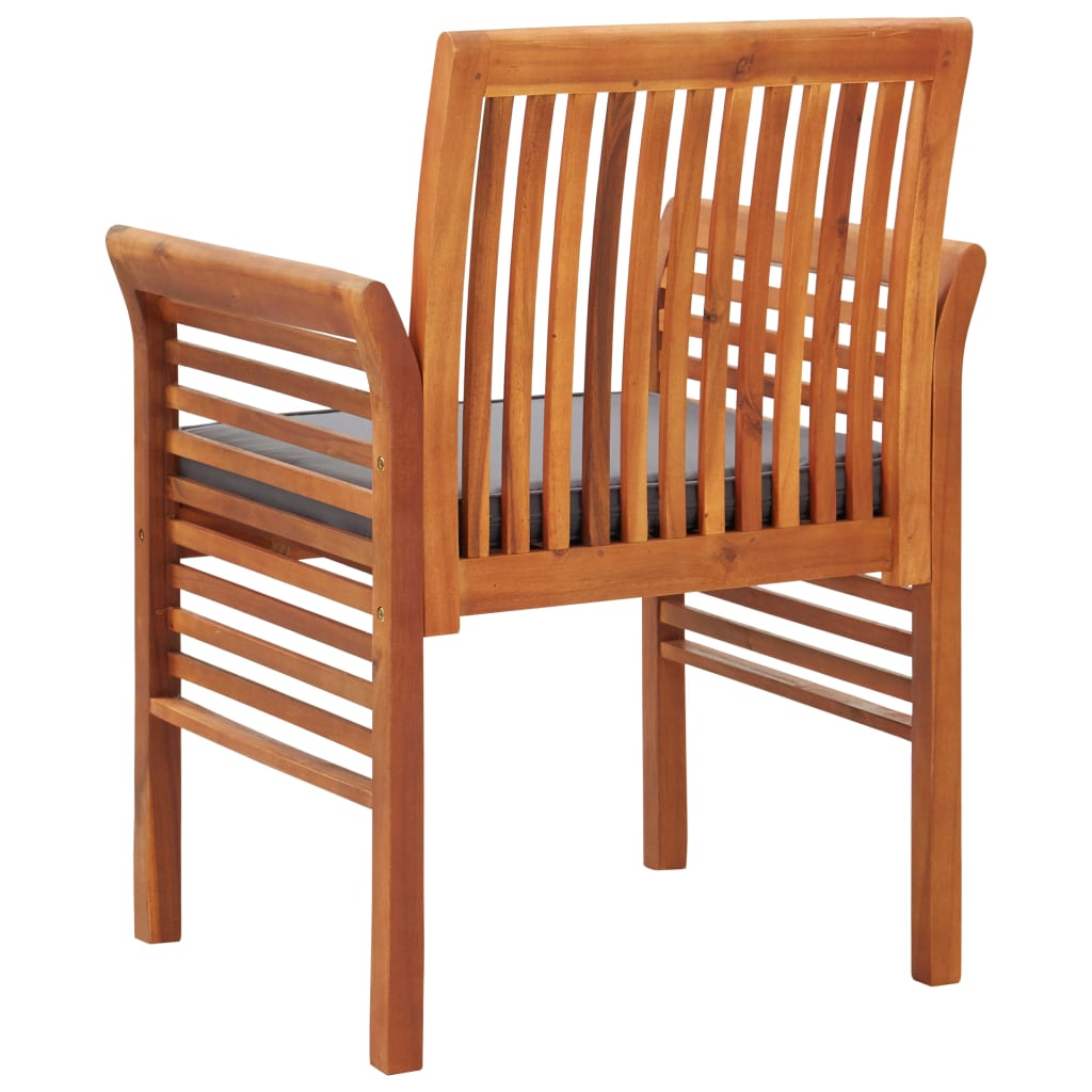 Garden Dining Chairs With Cushions 8 Pcs Solid Wood Acacia