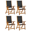 Folding Garden Chairs 4 Pcs Solid Wood Acacia And Textilene