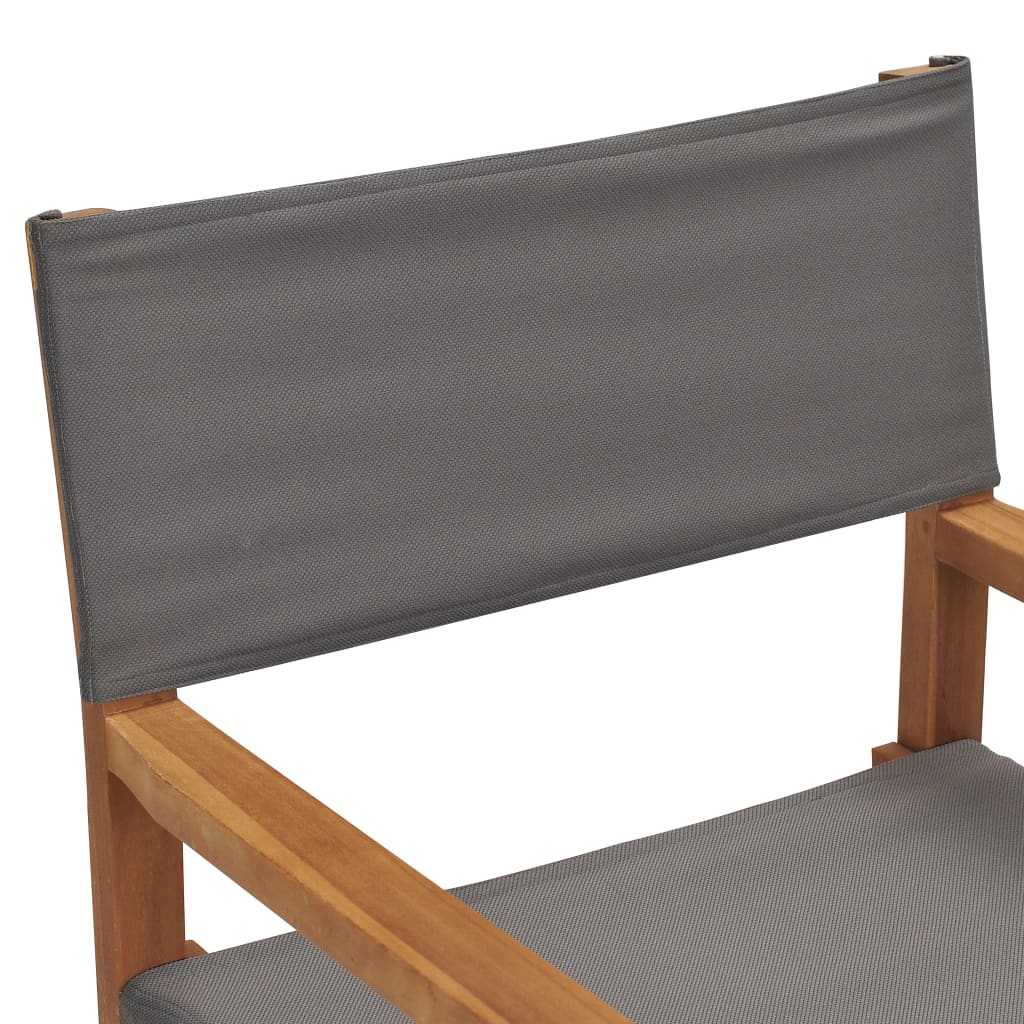 Director's Chairs 2 Pcs Solid Teak Wood Grey