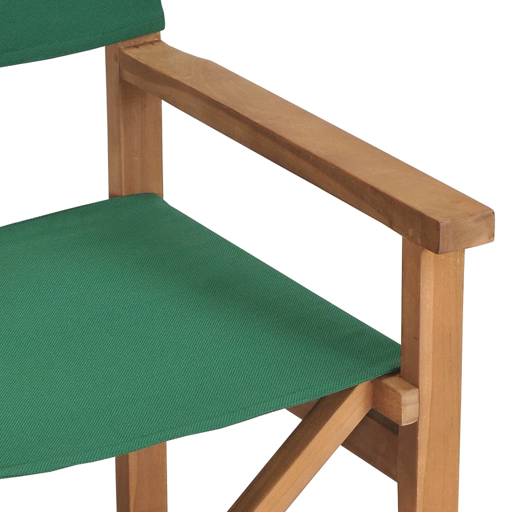 Director's Chairs 2 Pcs Solid Teak Wood Green