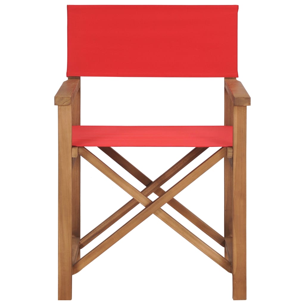 Director's Chairs 2 Pcs Solid Teak Wood Red