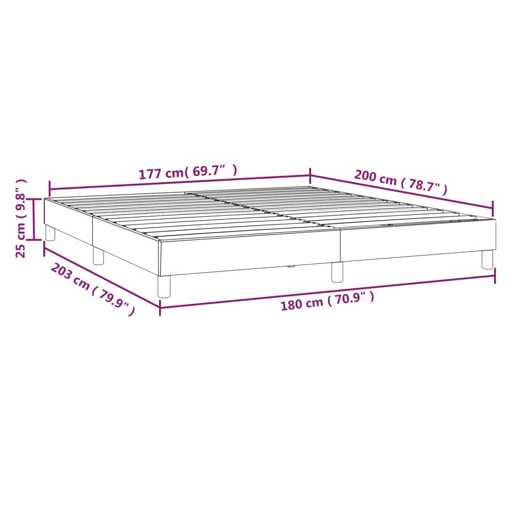 Bed Frame Light Grey 180X200 Cm Super King Fabric