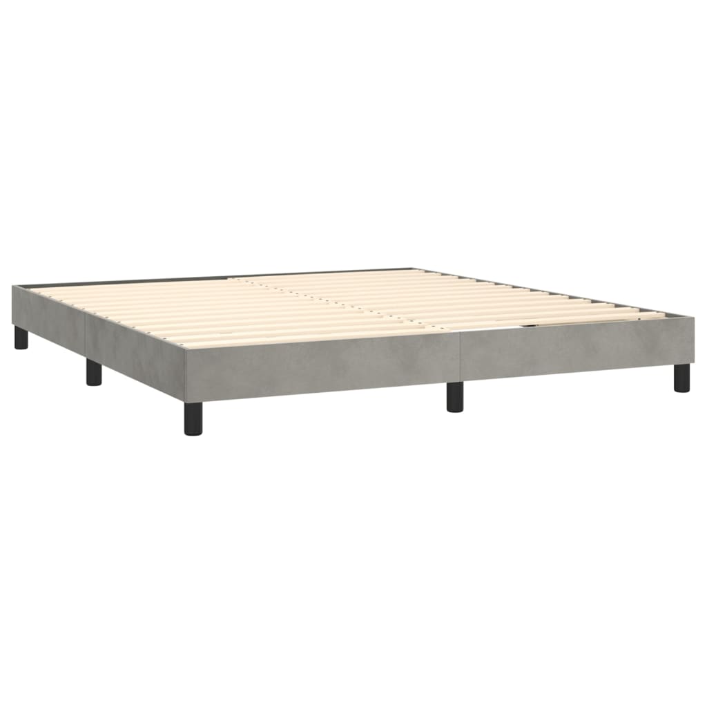 Bed Frame Light Grey 180X200 Cm Super King Velvet