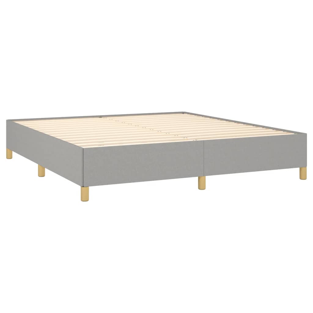 Bed Frame Light Grey 180X200 Cm Super King Fabric