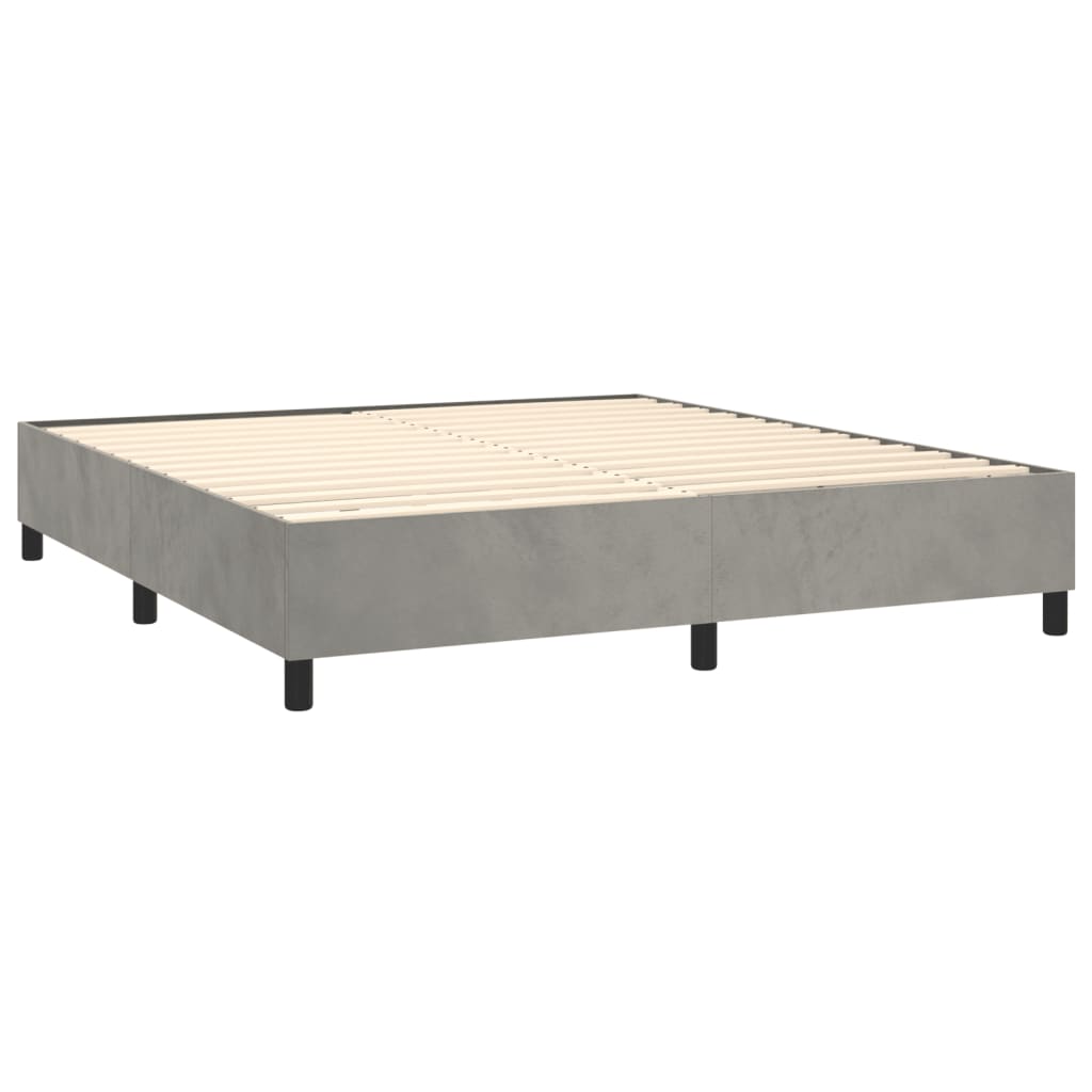 Bed Frame Light Grey 180X200 Cm Super King Velvet