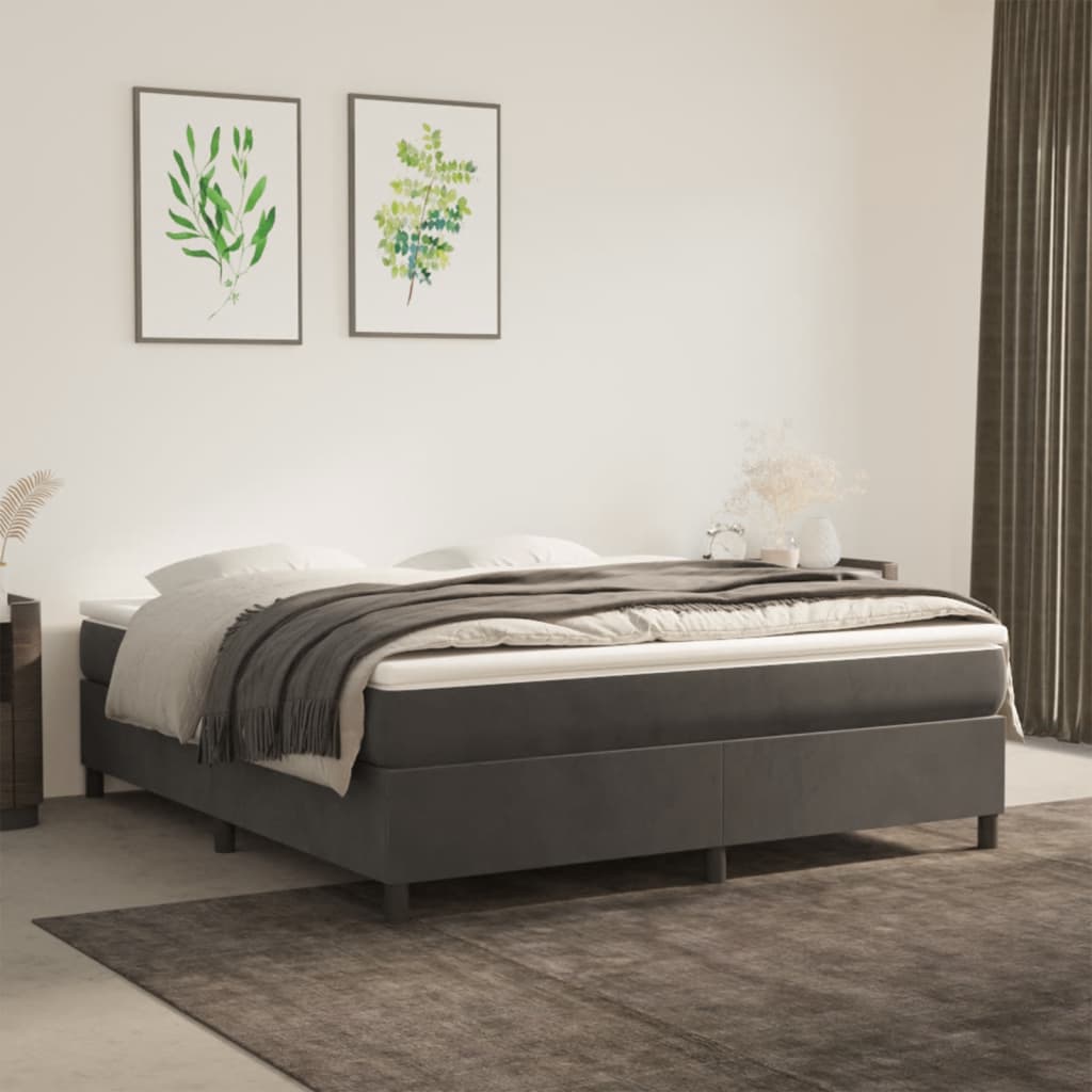 Bed Frame Dark Grey 180X200 Cm Super King Velvet