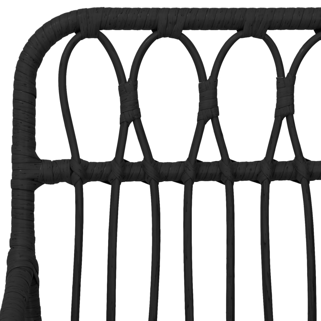 Garden Chairs 2 Pcs With Armrest Black 56X64X80 Cm Pe Rattan