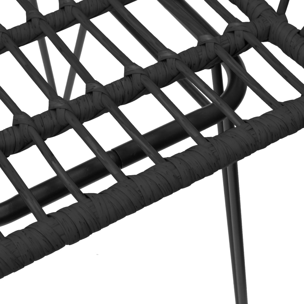 Garden Chairs 2 Pcs With Armrest Black 56X64X80 Cm Pe Rattan