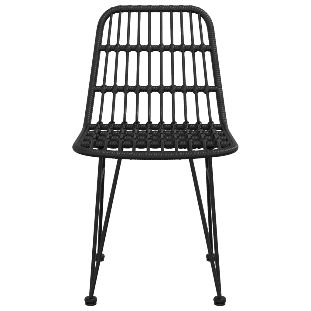 Garden Chairs 2 Pcs Black 48X62X84 Cm Pe Rattan