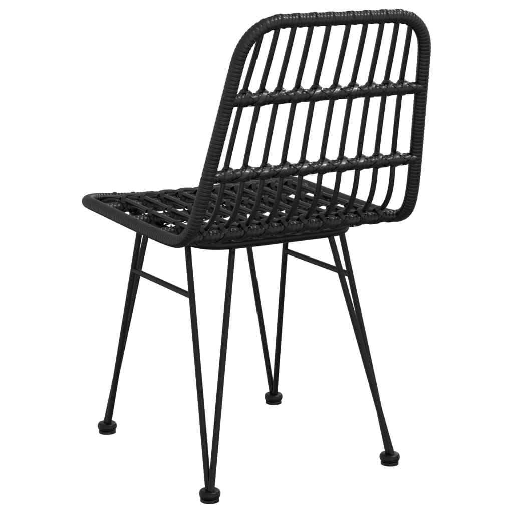 Garden Chairs 2 Pcs Black 48X62X84 Cm Pe Rattan