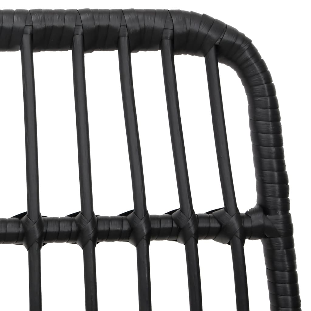 Garden Chairs 2 Pcs Black 48X62X84 Cm Pe Rattan