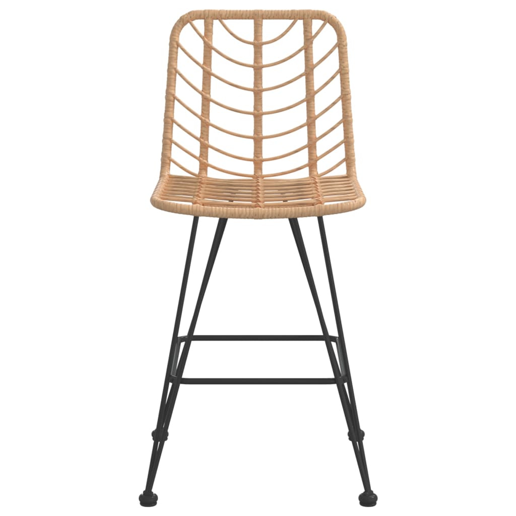 Bar Stools 2 Pcs 45X56X103.5 Cm Pe Rattan And Steel