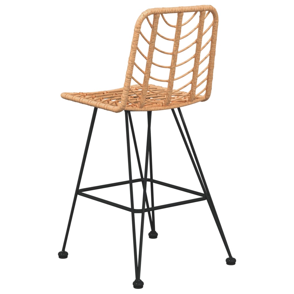 Bar Stools 2 Pcs 45X56X103.5 Cm Pe Rattan And Steel