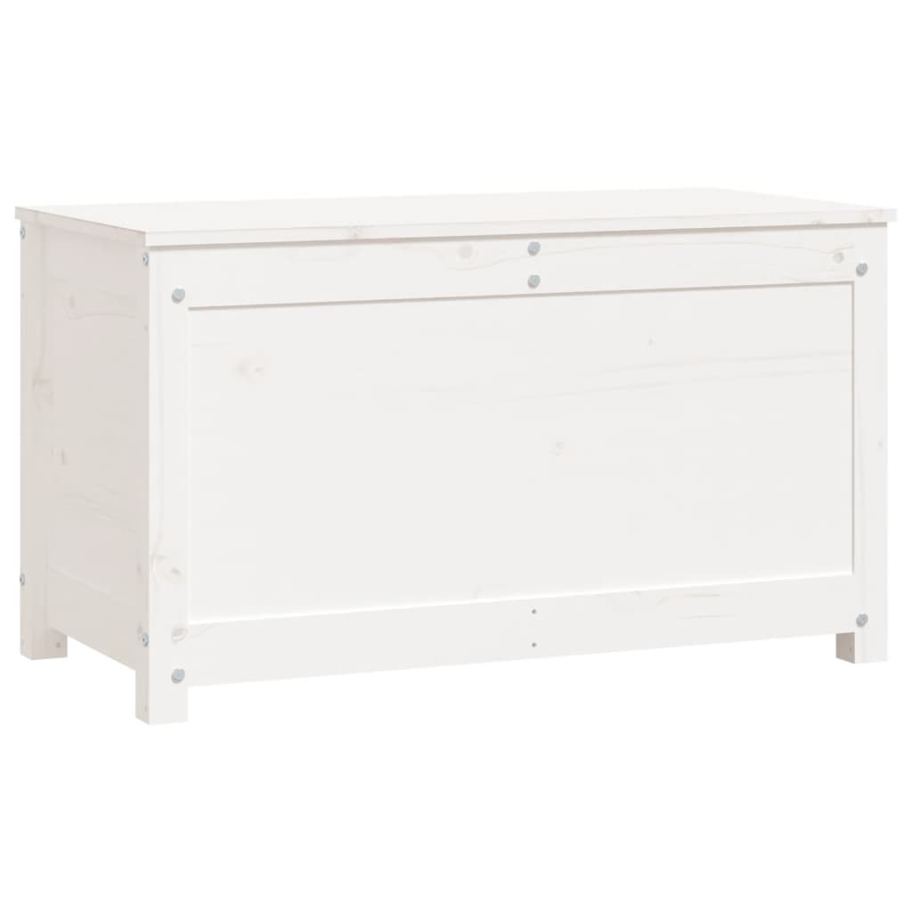 Storage Box White 80X40X45.5 Cm Solid Wood Pine