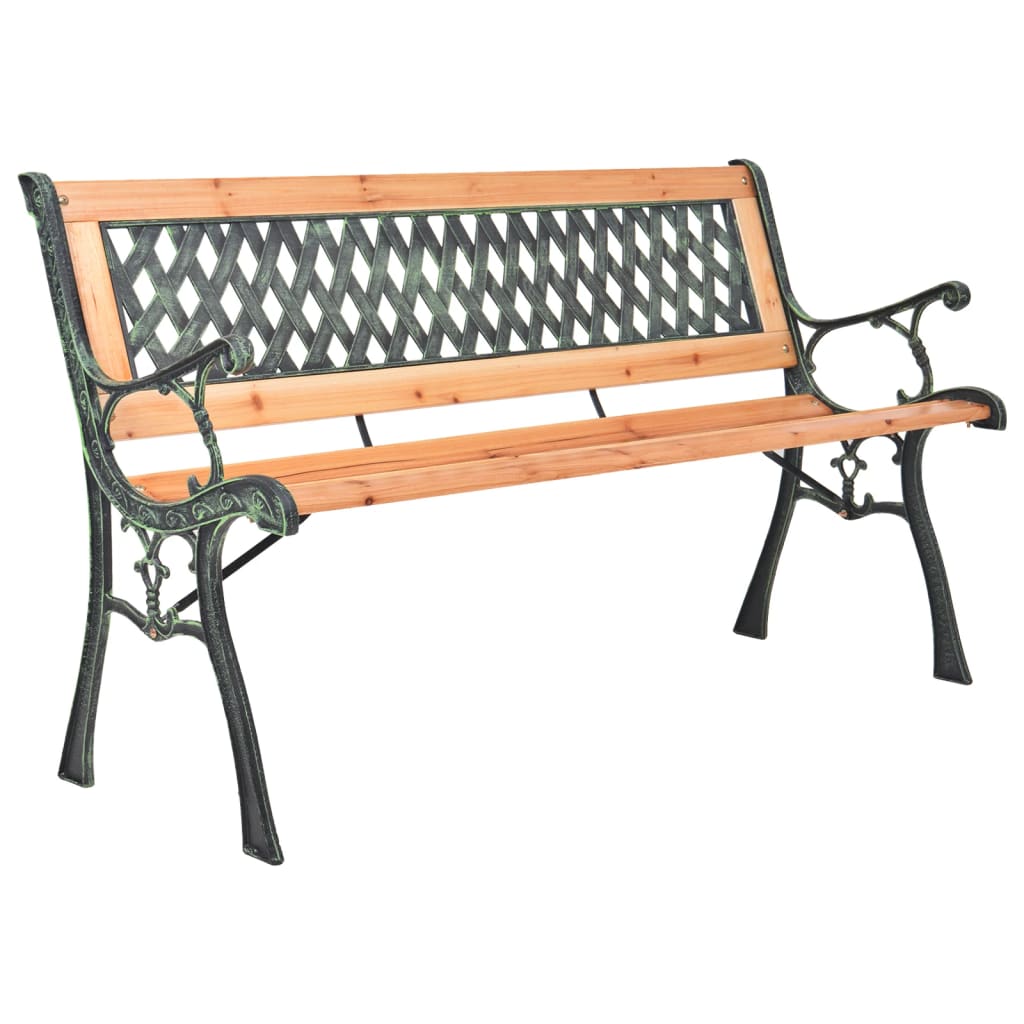 Garden Bench 116 Cm Cast Iron And Solid Wood Fir