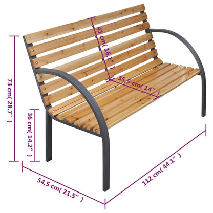 Garden Bench 112 Cm Solid Wood Fir