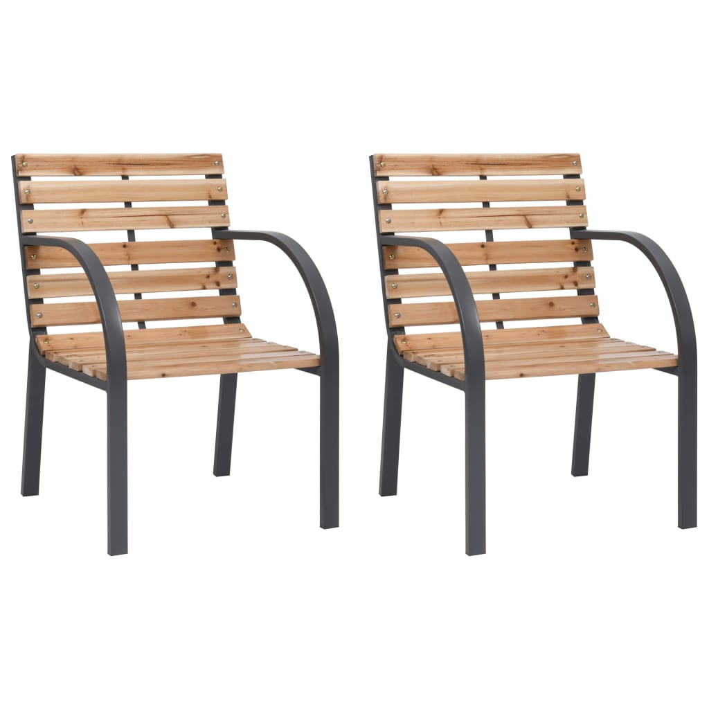 Garden Chairs 2 Pcs Solid Wood Fir