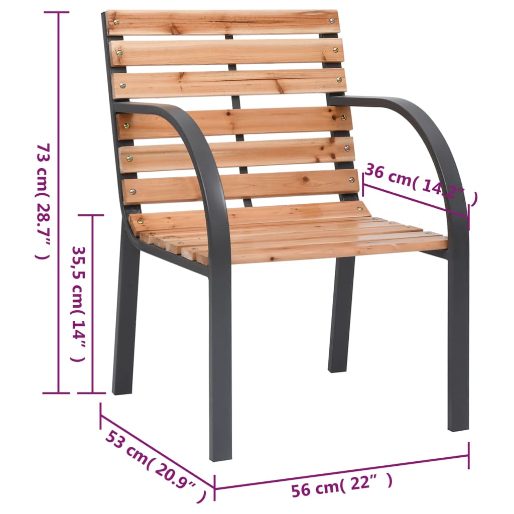 Garden Chairs 2 Pcs Solid Wood Fir