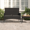 2-Seater Garden Bench With Cushions Black Poly Rattan