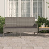 3-Seater Garden Bench With Cushions Grey Poly Rattan