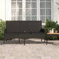 3-Seater Garden Bench With Cushions Black Poly Rattan